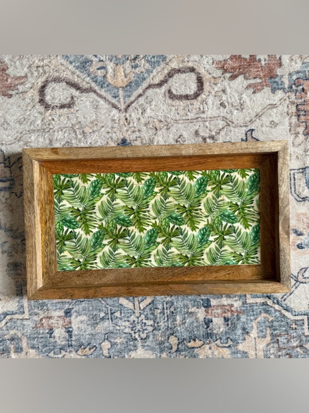 Botanical Green Leaf Vanity Tray by